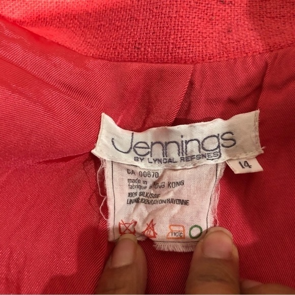 Jennings by Lyndal refsnes silk orange silk blazer front pocket size:14 - Picture 10 of 16